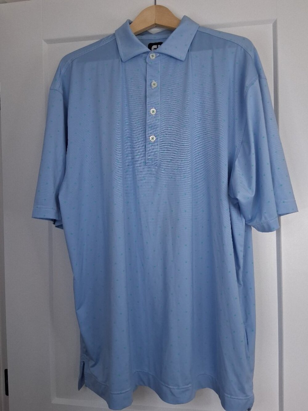 FootJoy Lisle Golf Polo Mens 2XL Geo Dot Pattern Performance Shirt